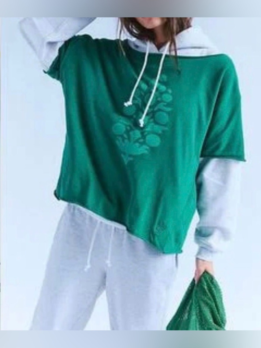 Free People FP Movement Slam Dunk Logo Tee Green Glow Size M NWT $58